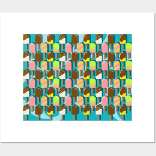 Kawaii ice lolly pattern Posters and Art